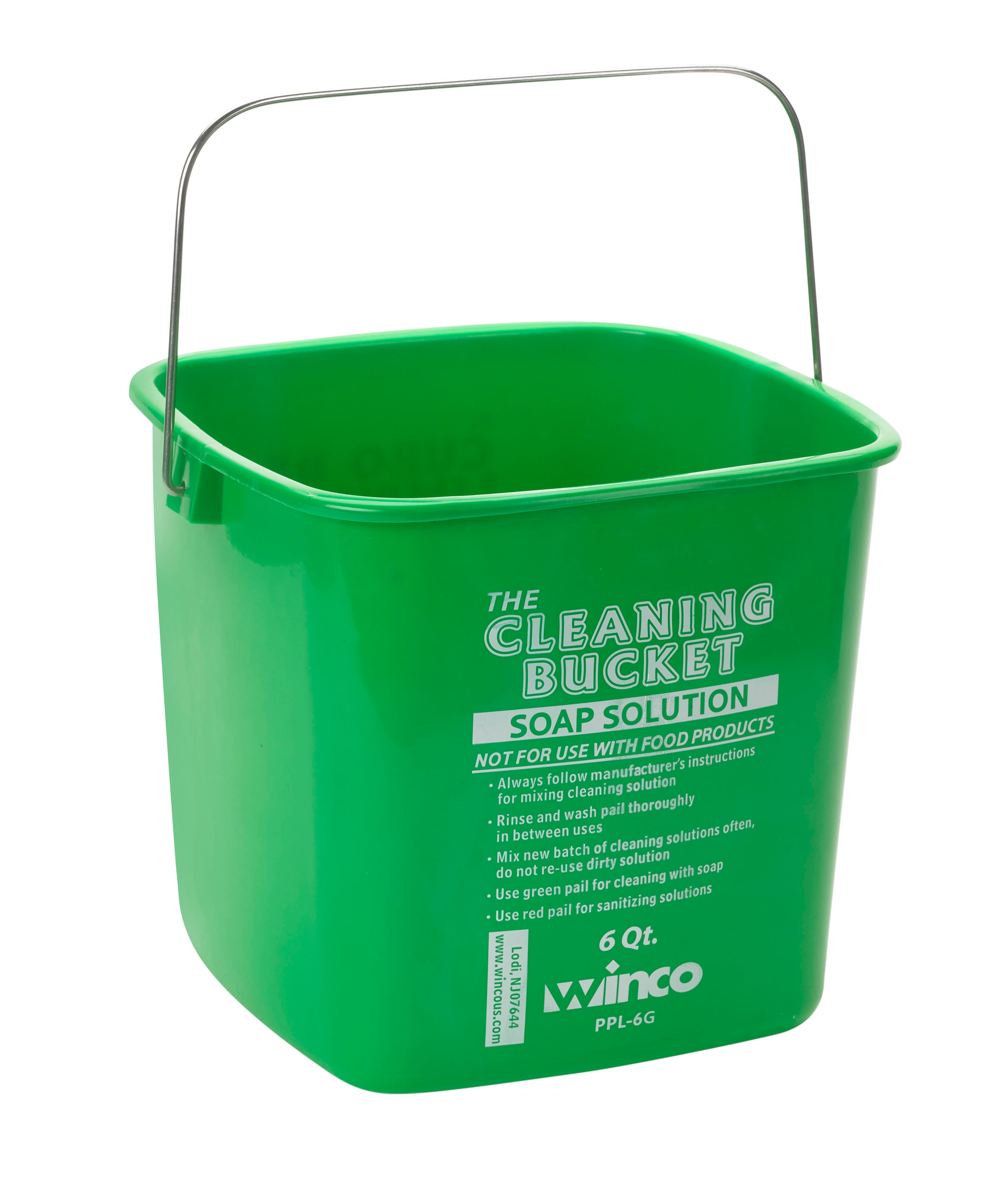 Kleen Pail 8.25X8.25X8.25 IN 6 QT PP Green Rectangle 1/Each