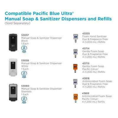 Pacific Blue Ultra™ Hand Soap Foam 1200 mL Unscented Clear Dye Free Gentle Over the Counter (OTC) Indicator 4/Case