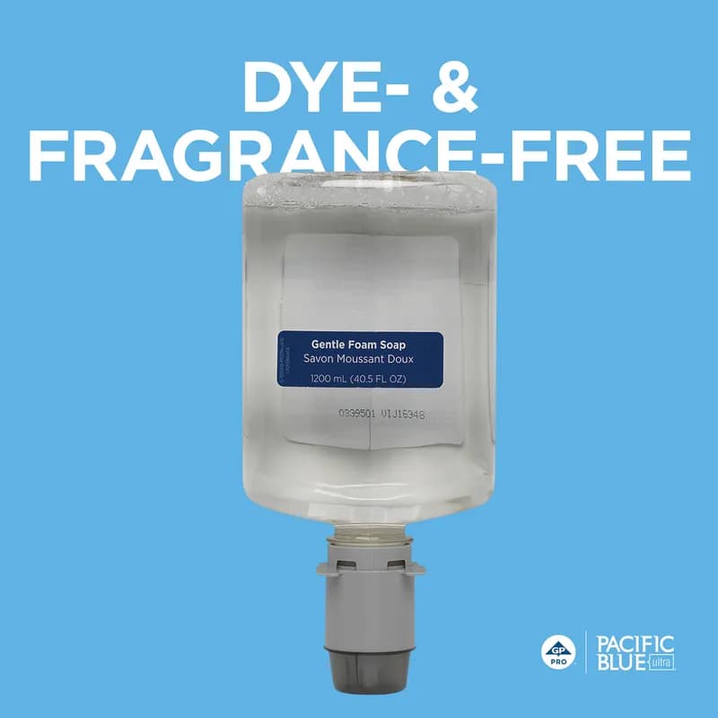 Pacific Blue Ultra™ Hand Soap Foam 1200 mL Unscented Fragrance Free Clear Dye Free Gentle 4/Case