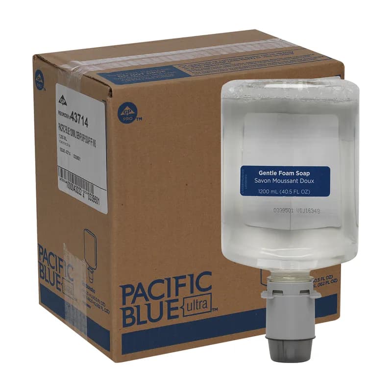 Pacific Blue Ultra™ Hand Soap Foam 1200 mL Unscented Fragrance Free Clear Dye Free Gentle 4/Case