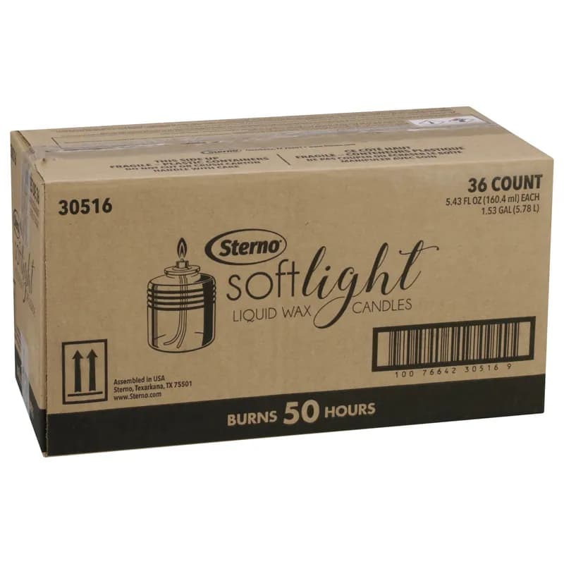 Liquid Candle 50-HR Wax Soft Light 36/Case