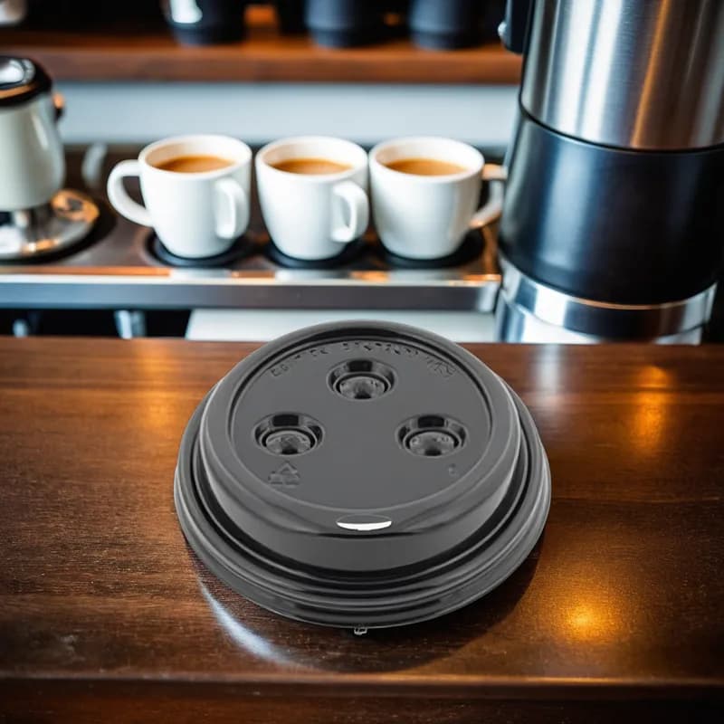 Victoria Bay Lid Dome Plastic Black For 10-20 OZ Cup 1000/Case