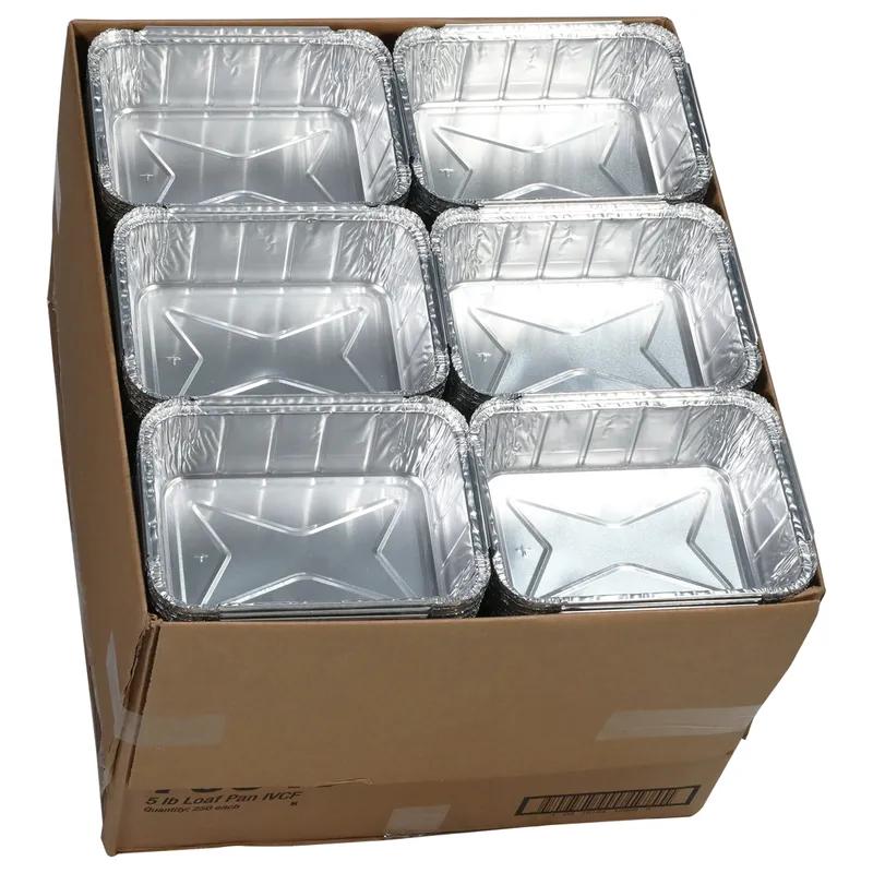 Bread & Loaf Pan 5 LB 9X6.44X2.72 IN Aluminum Silver Interrupted Vertical Curl 250/Case