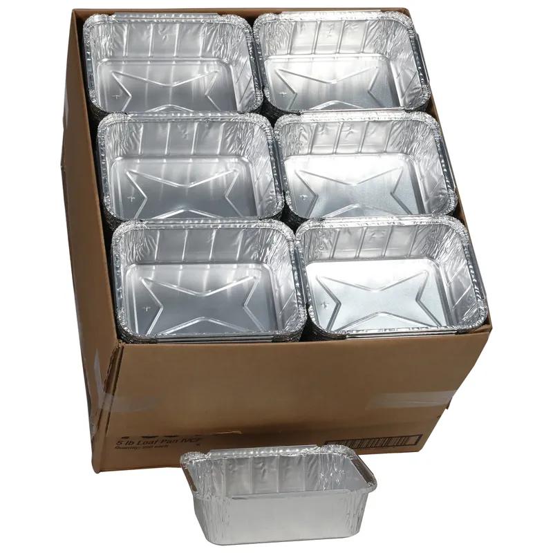 Bread & Loaf Pan 5 LB 9X6.44X2.72 IN Aluminum Silver Interrupted Vertical Curl 250/Case