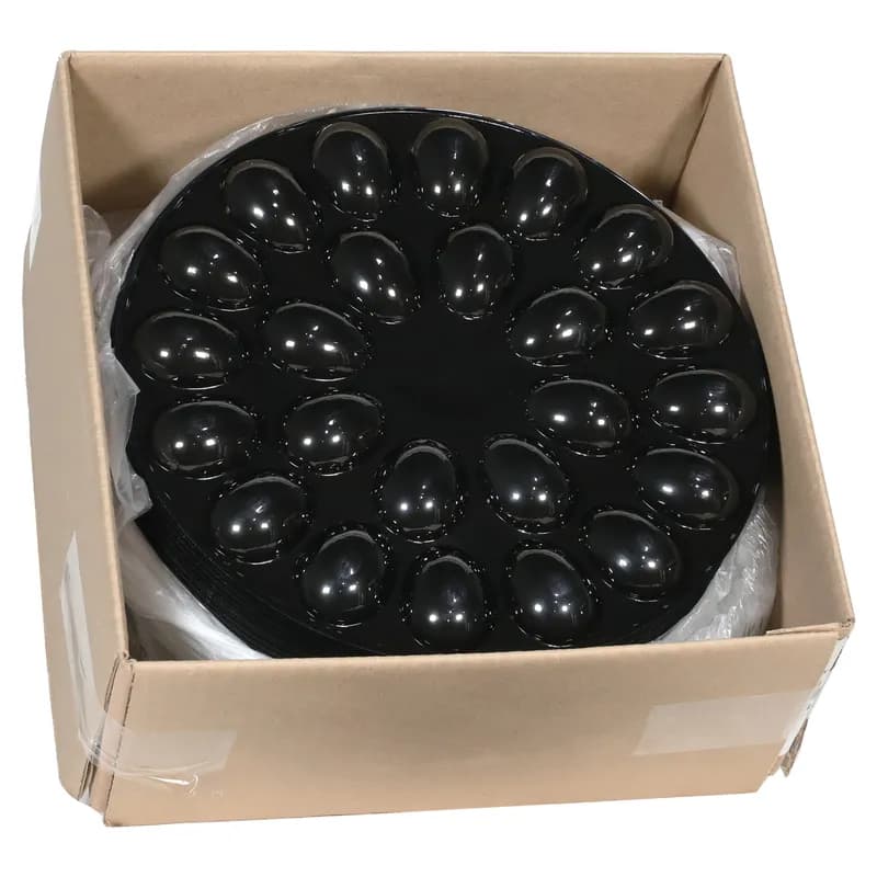 Caterware® Egg Take-Out Container Insert 11.75 IN 24 Compartment PET Black Round 100/Case