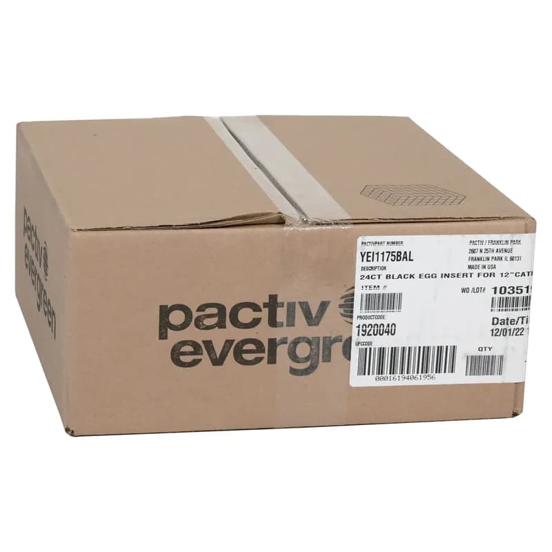 Caterware® Egg Take-Out Container Insert 11.75 IN 24 Compartment PET Black Round 100/Case