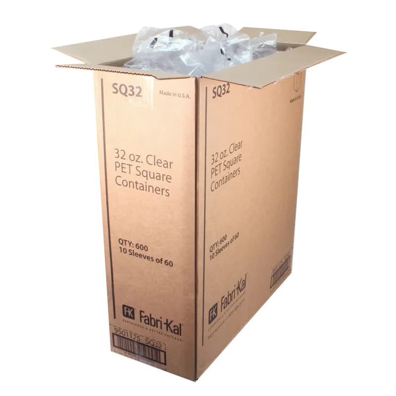 Recycleware® Deli Container Base 32 OZ RPET Clear Square 600/Case