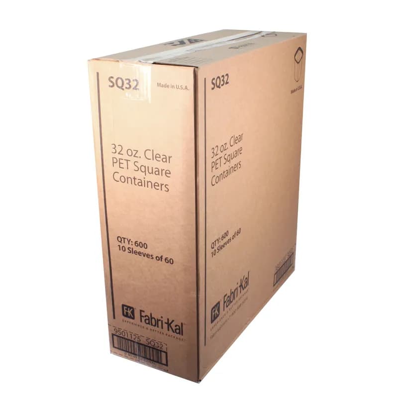 Recycleware® Deli Container Base 32 OZ RPET Clear Square 600/Case