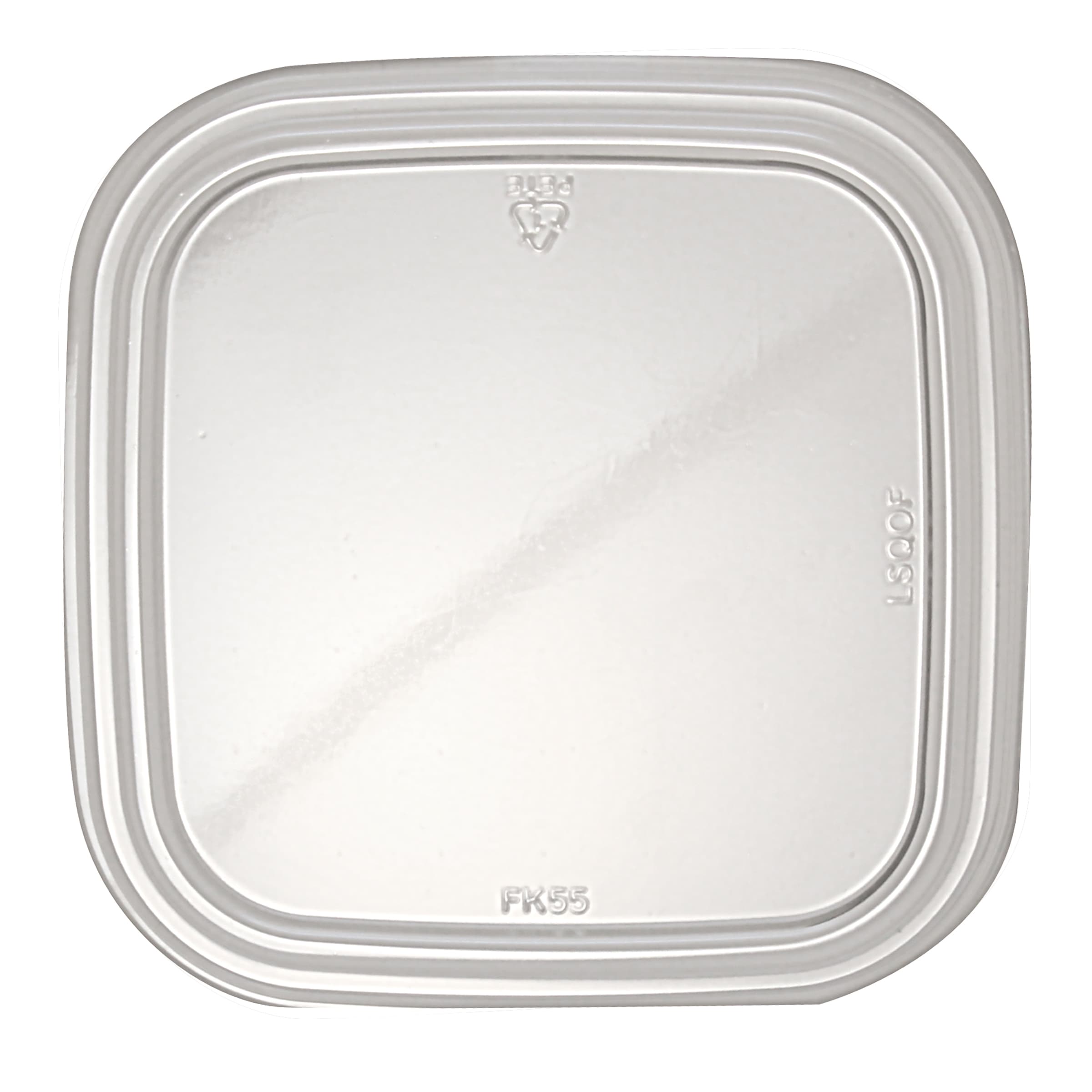 Lid Flat 4.7X4.7X0.5 IN RPET Clear Square For Container Outer Fit 600/Case