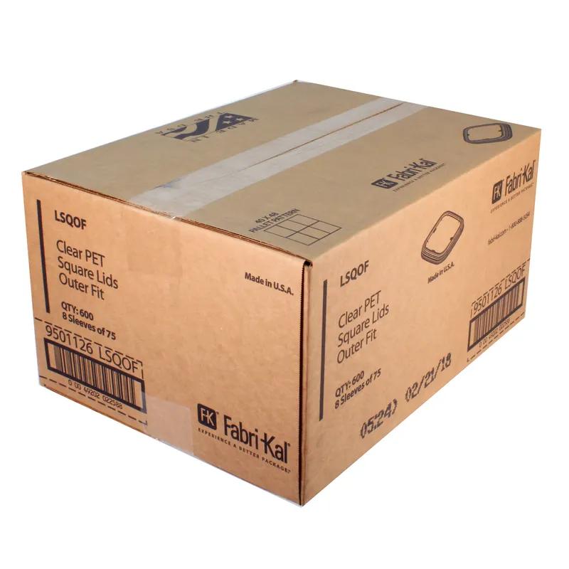 Lid Flat 4.7X4.7X0.5 IN RPET Clear Square For Container Outer Fit 600/Case