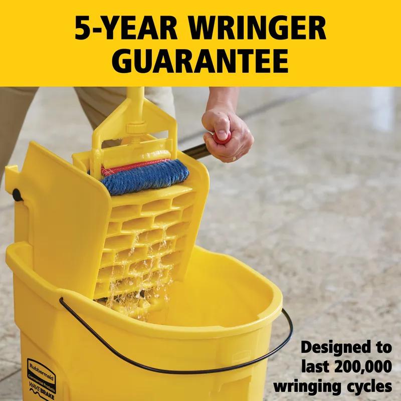 WaveBrake® Mop Bucket & Wringer 35 QT Plastic Yellow Side Press Drain 1/Case