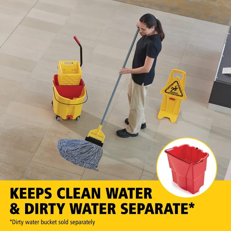 WaveBrake® Mop Bucket & Wringer 35 QT Plastic Yellow Side Press Drain 1/Case