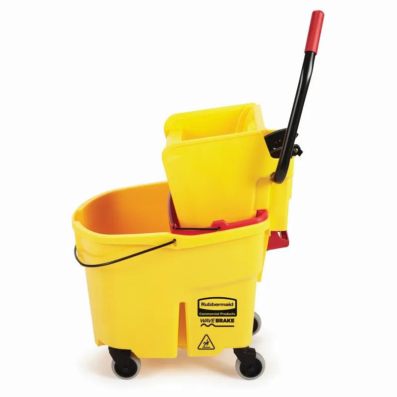 WaveBrake® Mop Bucket & Wringer 35 QT Plastic Yellow Side Press Drain 1/Case