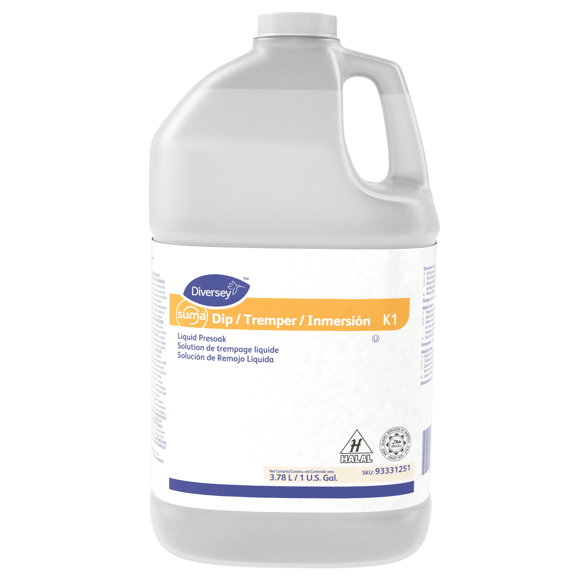 Suma® Dip Dish Presoak 1 GAL Liquid Kosher 4/Case