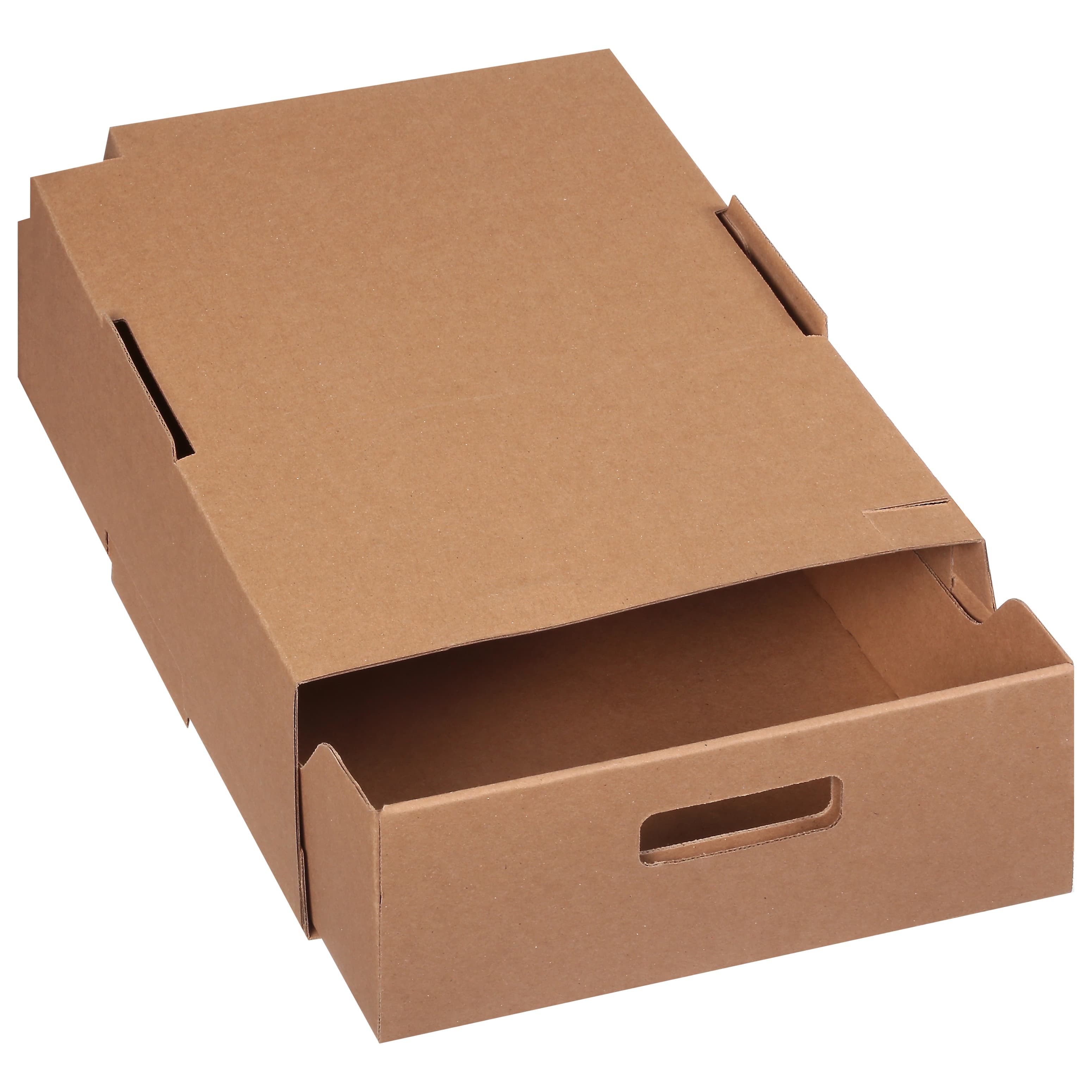 Take-Out Box Base & Lid Combo With Flat Lid Small (SM) 15.25X10.75X4.75 IN Corrugated Paperboard Kraft Rectangle 15/Case