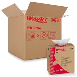 WypAll® X60 Cleaning Wipe 8.34X16.8 IN HydroKnit White Pop-Up Box 118 Count/Pack 10 Packs/Case 1180 Count/Case
