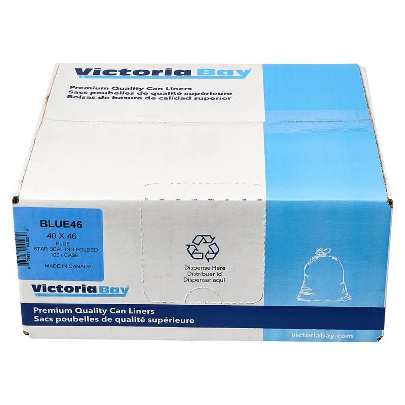 Can Liner 23X17X46 IN 45 GAL Blue Plastic 1MIL 100/Case