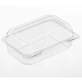WNA Take-Out Container Hinged With Dome Lid 8X6X3 IN PET Clear Rectangle Deep 500/Case