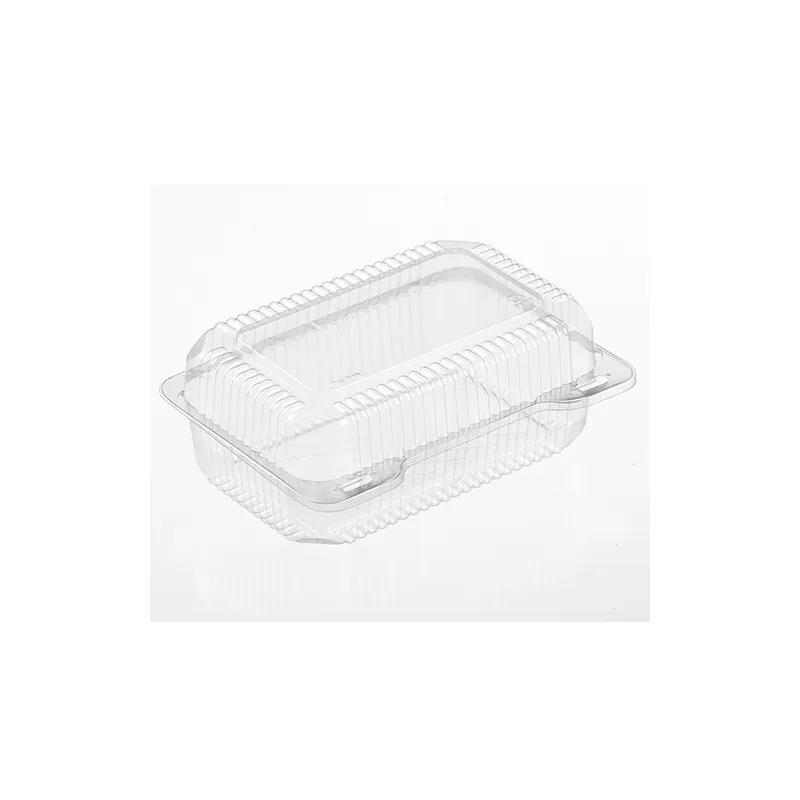 WNA Take-Out Container Hinged With Dome Lid 8X6X3 IN PET Clear Rectangle Deep 500/Case