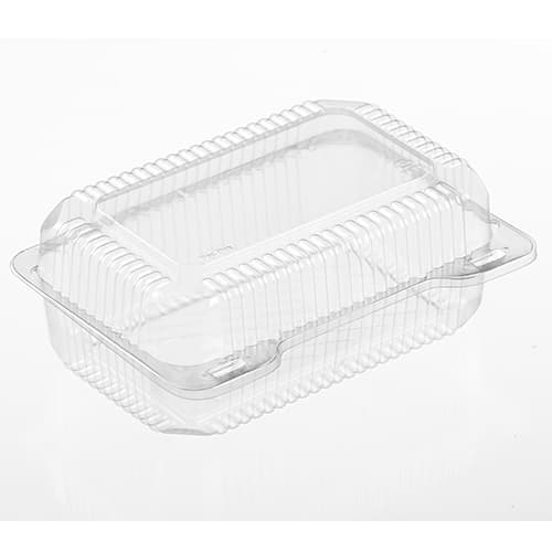 WNA Take-Out Container Hinged With Dome Lid 8X6X3 IN PET Clear Rectangle Deep 500/Case