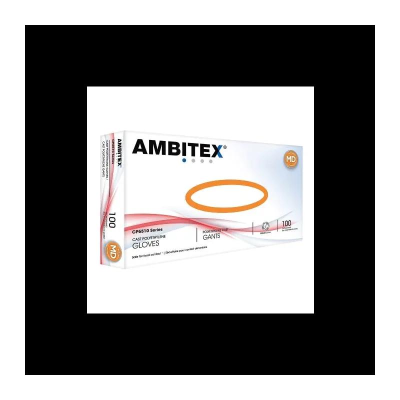 Gloves Medium (MED) Cast Textured HDPE 100 Count/Pack 10 Packs/Case 1000 Count/Case