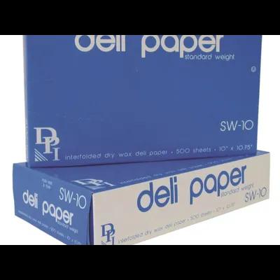 Deli Sheet 10X10.75 IN Dry Wax Paper White Interfold 6000/Case