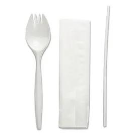 3PC Cutlery Kit With Napkin,Milk Straw,Spork 1000/Case