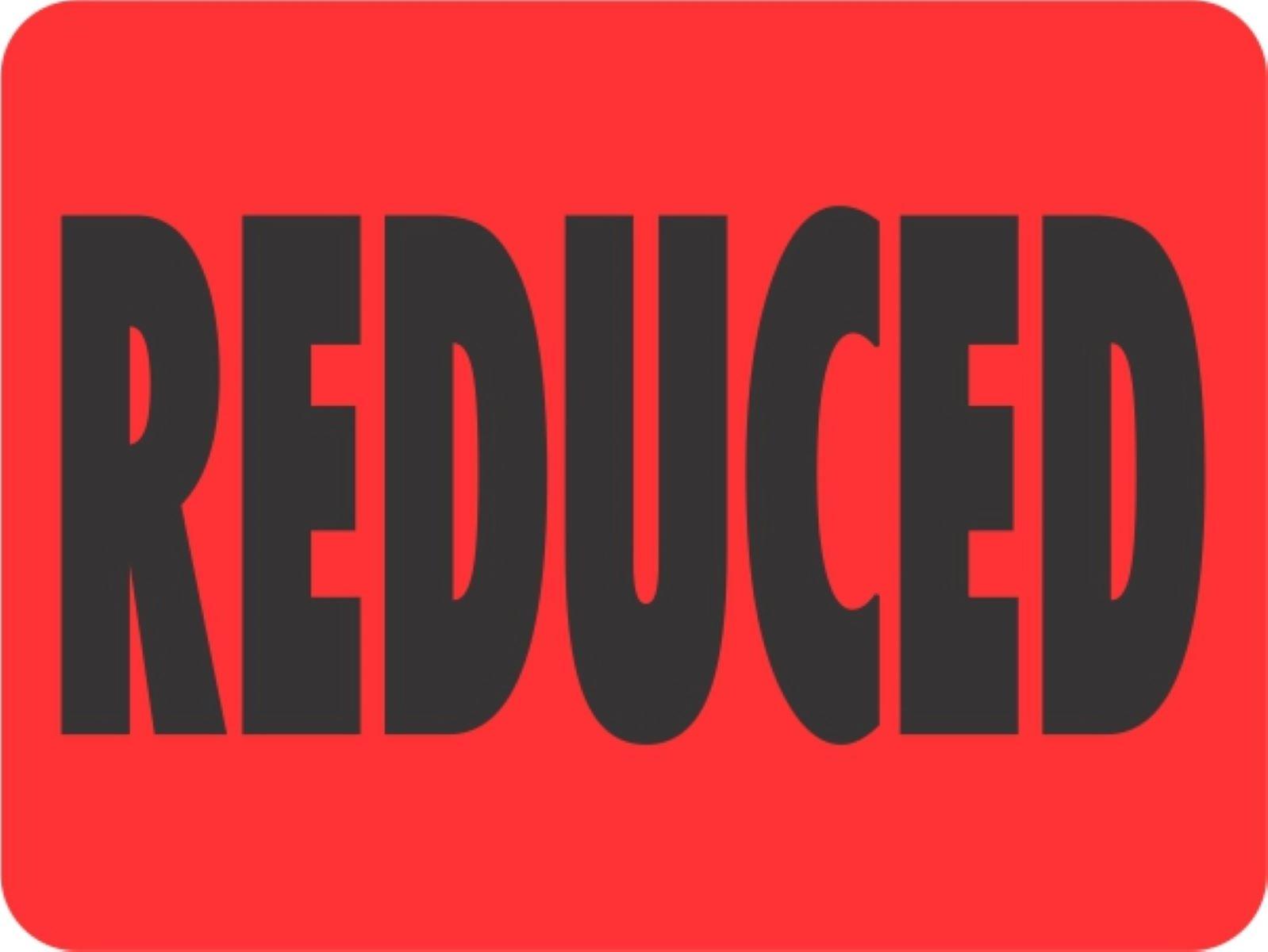 Reduced Promo Label 1.5X2 IN Black Fluorescent Red 1000 Count/Roll 20 Rolls/Case 20000 Count/Case