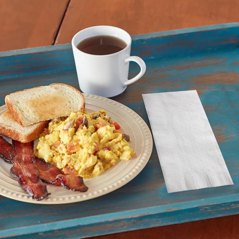 Dinner Napkins 17X14.875 IN 8.5X3.75 IN White Paper 1PLY Long Fold 1/8 Fold Refill Embossed 250 Count/Pack 12 Packs/Case