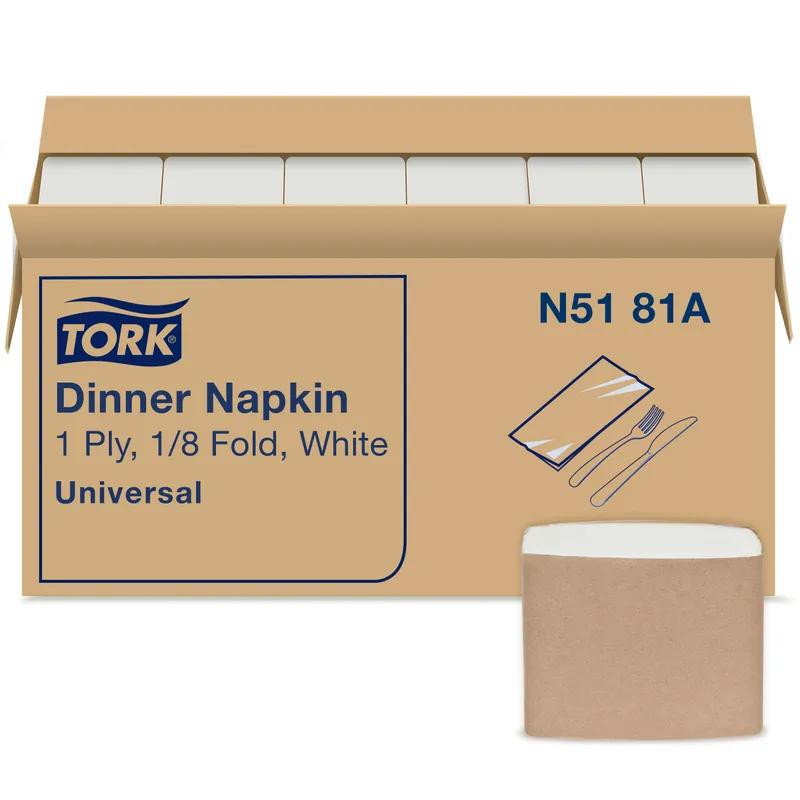 Dinner Napkins 17X14.875 IN 8.5X3.75 IN White Paper 1PLY Long Fold 1/8 Fold Refill Embossed 250 Count/Pack 12 Packs/Case