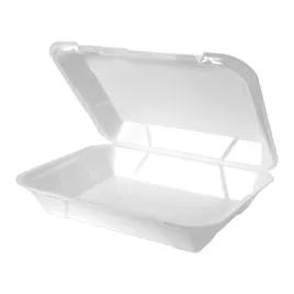 Take-Out Container Hinged With Dome Lid 13X9.75X3.38 IN Polystyrene Foam White Rectangle 200/Case