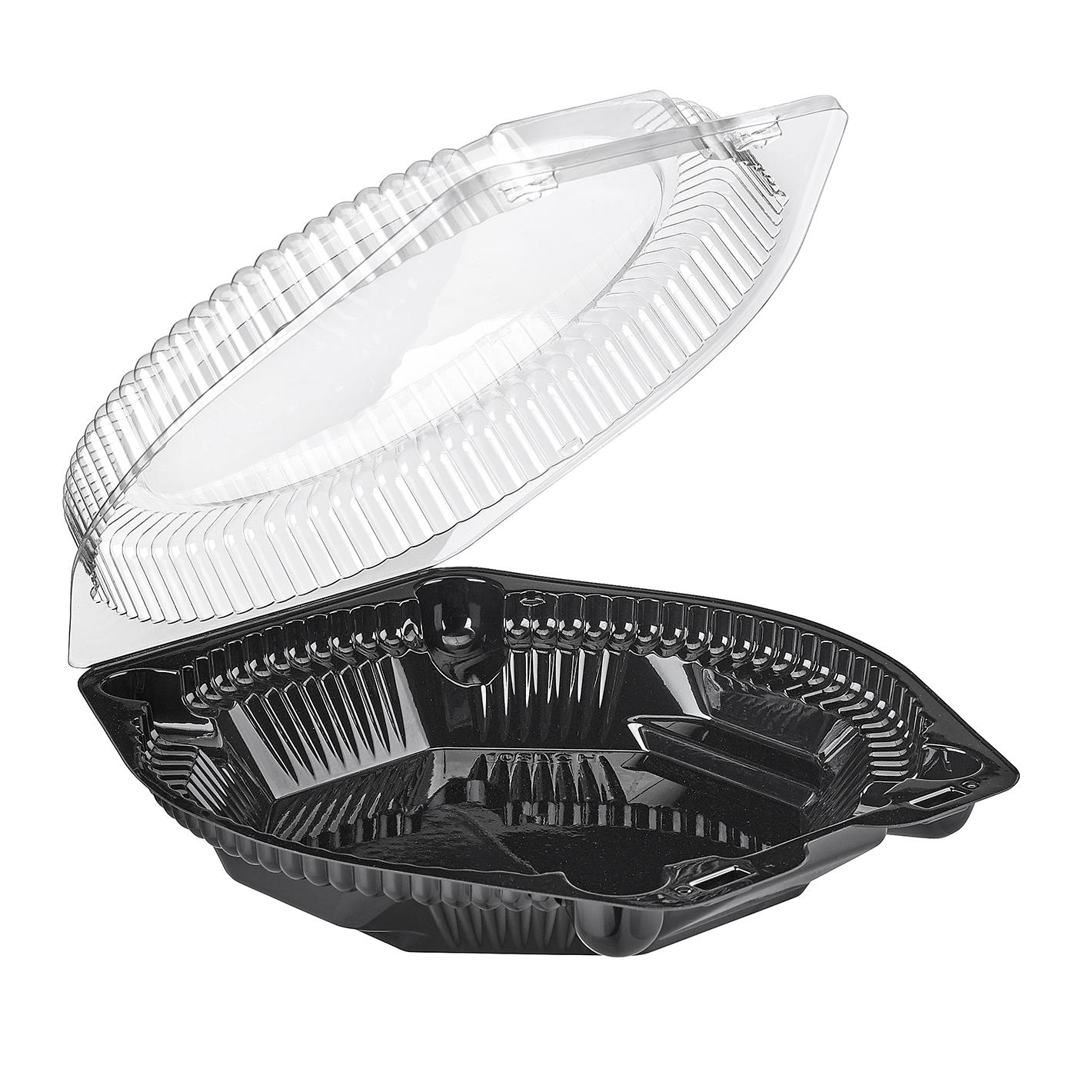 Essentials Pie Container 8 IN RPET Black Clear Round 200/Case