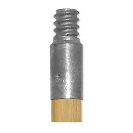 Broom Handle 60IN Natural Silver Wood Metal Lacquered Threaded 1/Each