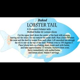 Lobster Tail Meat Fish Recipe Label 1.75X3.125 IN Fish 4 Color Process 250 Count/Roll 12 Rolls/Case 3000 Count/Case