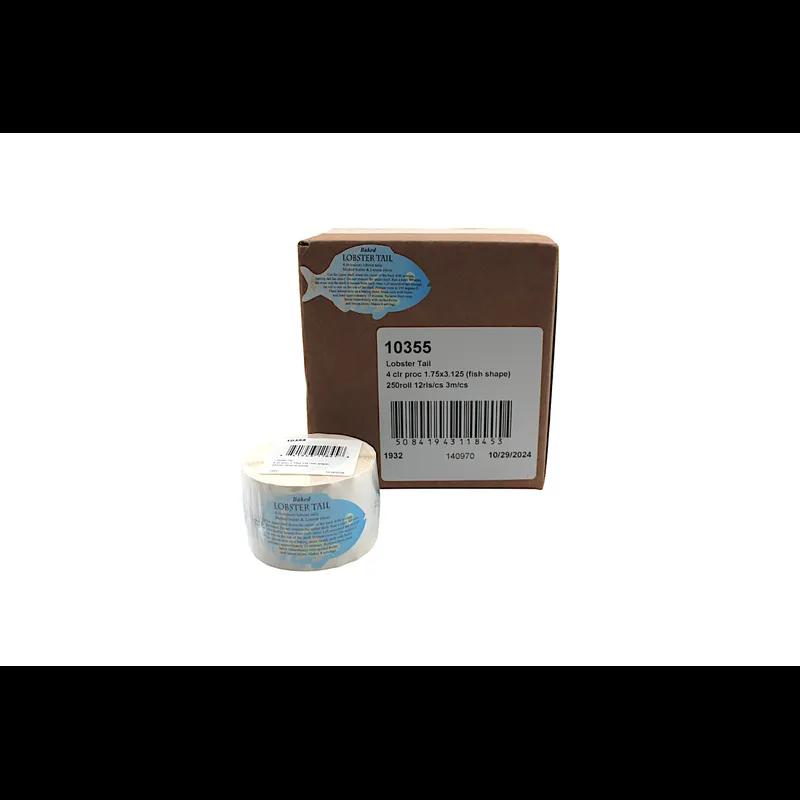 Lobster Tail Meat Fish Recipe Label 1.75X3.125 IN Fish 4 Color Process 250 Count/Roll 12 Rolls/Case 3000 Count/Case