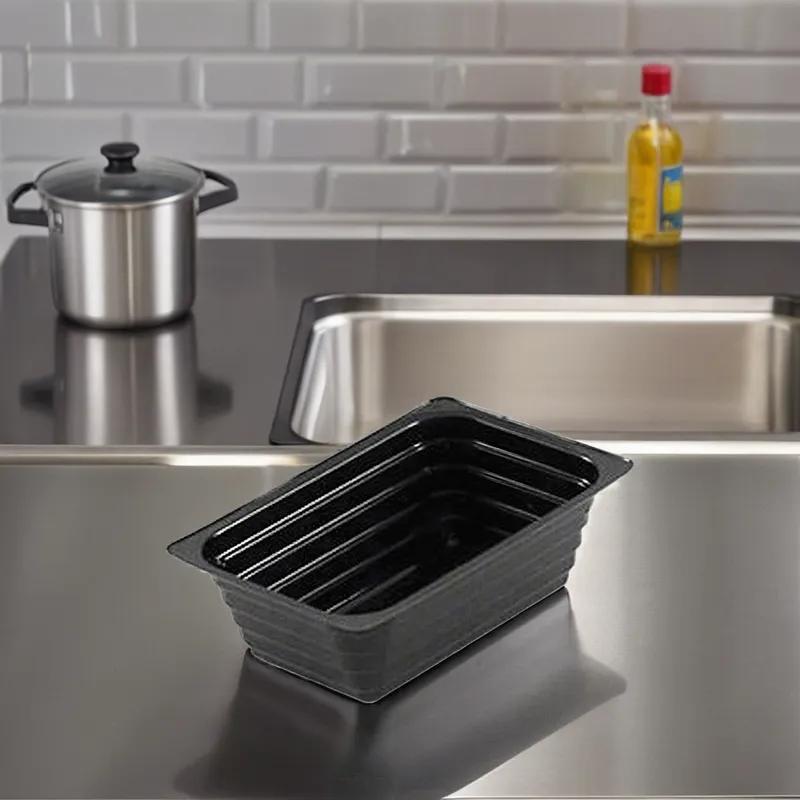 WNA Atrium Take-Out Container Base 4.97X3.33X1.58 IN OPS Black Rectangle 1000/Case