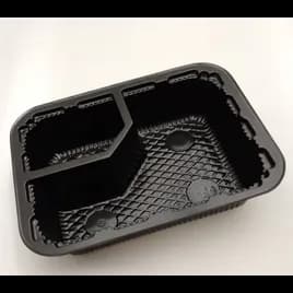 WNA Atrium Take-Out Container Base 6.59X4.97 IN 2 Compartment OPS Black Rectangle 1000/Case