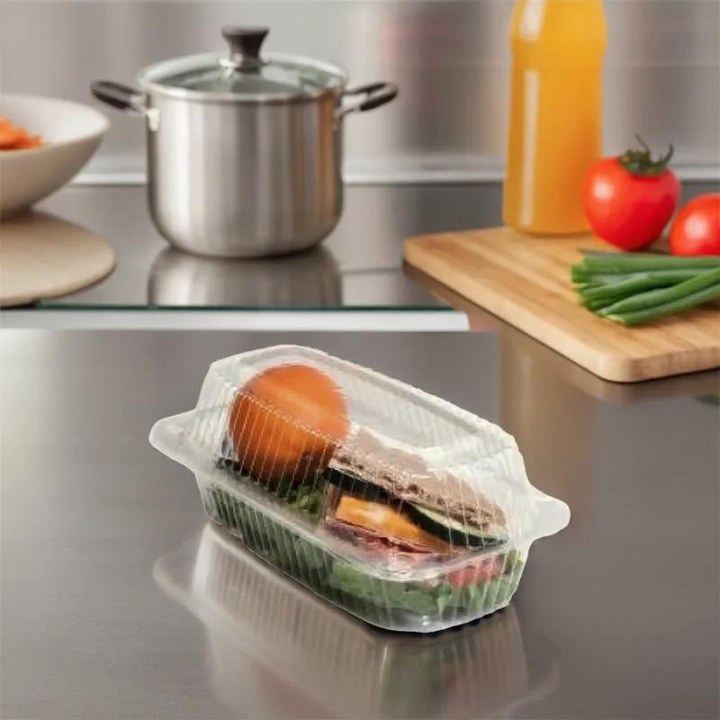 WNA Atrium Hoagie & Sub Take-Out Container Hinged With Dome Lid 8 IN OPS Clear Rectangle 250/Case