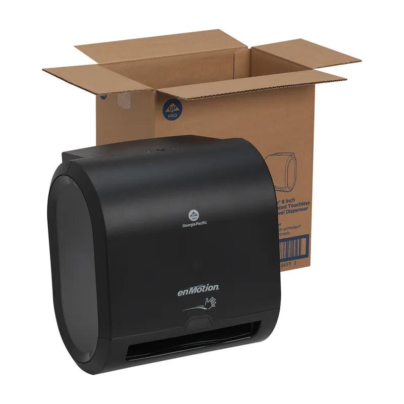 enMotion® Impulse® Paper Towel Dispenser 9.5X13.23X13.8 IN Wall Mount Black 1-Roll Touchless Automatic 8IN Roll 1/Case