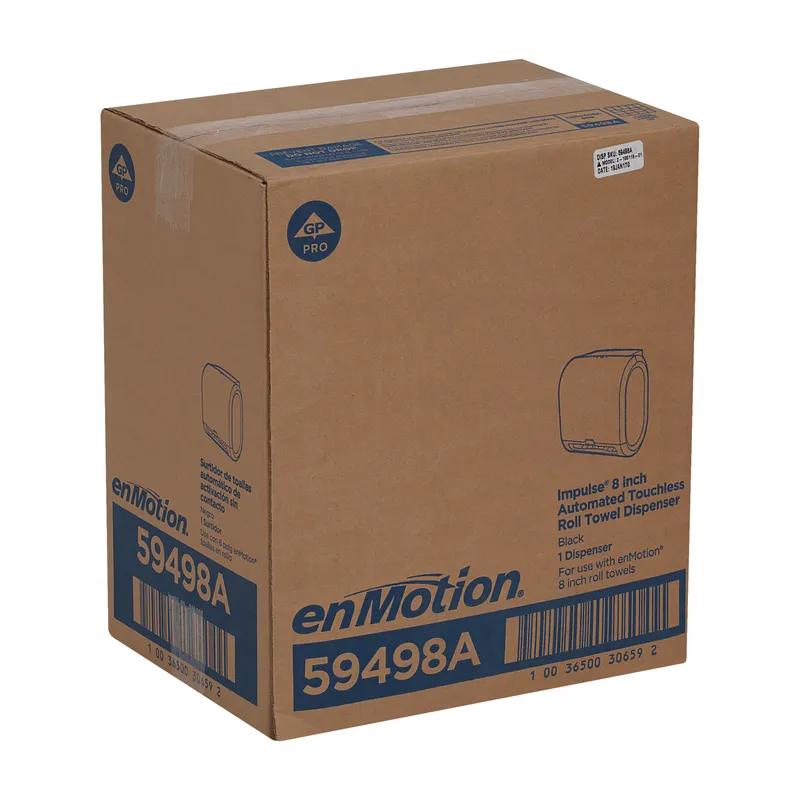 enMotion® Impulse® Paper Towel Dispenser 9.5X13.23X13.8 IN Wall Mount Black 1-Roll Touchless Automatic 8IN Roll 1/Case
