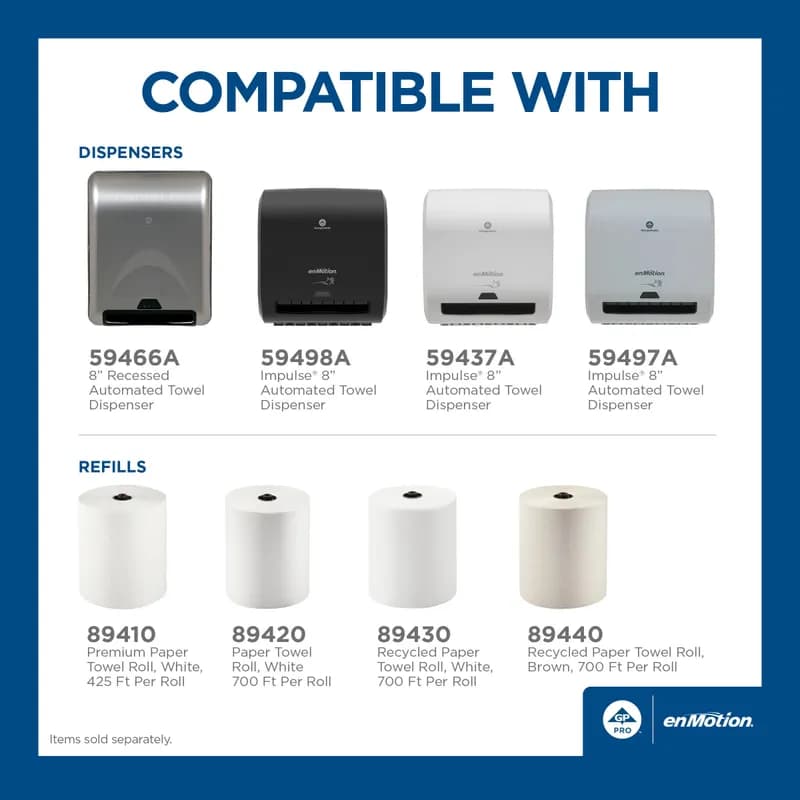 enMotion® Impulse® Paper Towel Dispenser 9.5X13.23X13.8 IN Wall Mount Black 1-Roll Touchless Automatic 8IN Roll 1/Case
