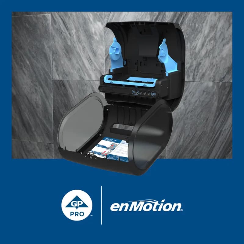 enMotion® Impulse® Paper Towel Dispenser 9.5X13.23X13.8 IN Wall Mount Black 1-Roll Touchless Automatic 8IN Roll 1/Case