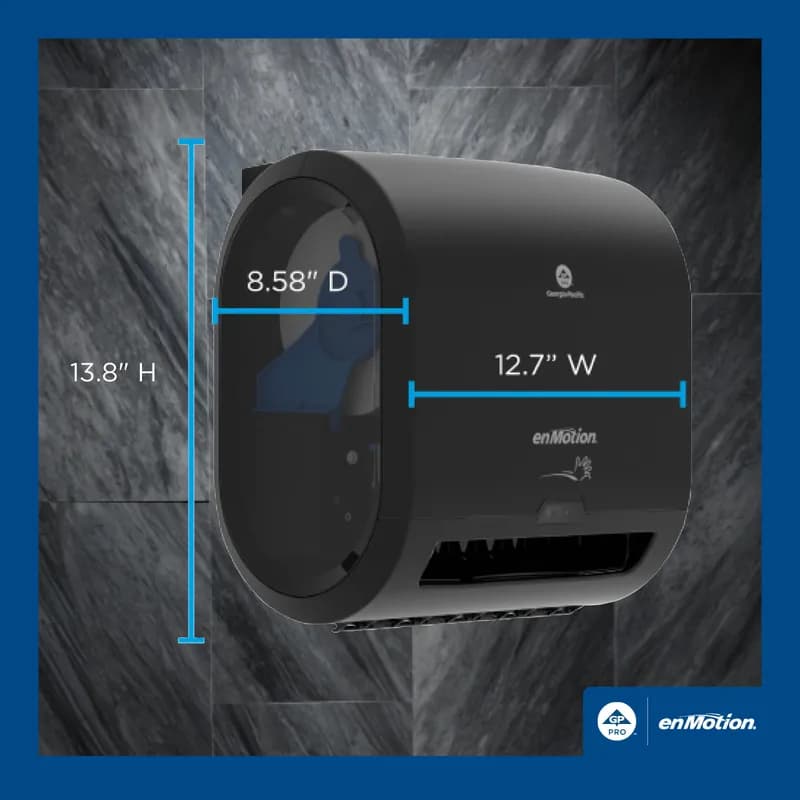 enMotion® Impulse® Paper Towel Dispenser 9.5X13.23X13.8 IN Wall Mount Black 1-Roll Touchless Automatic 8IN Roll 1/Case
