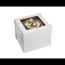 Cake Box 14X14X8 IN White Kraft Plain E-Flute 25/Case