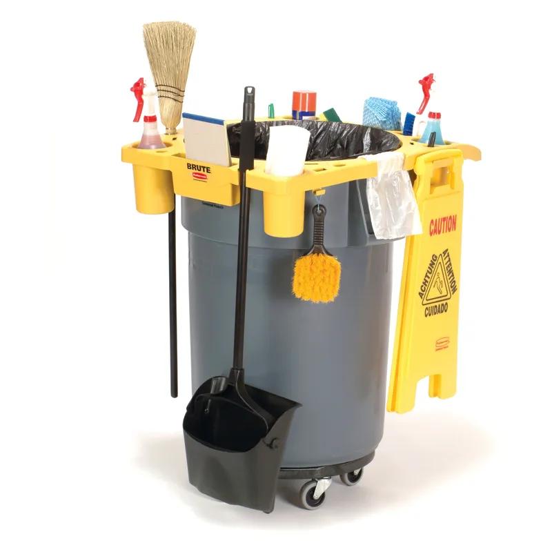 Brute® Rim Caddy 32.82X7.32X27.46 IN Yellow Resin 44 Gallon Standard 4 Compartment 1/Each