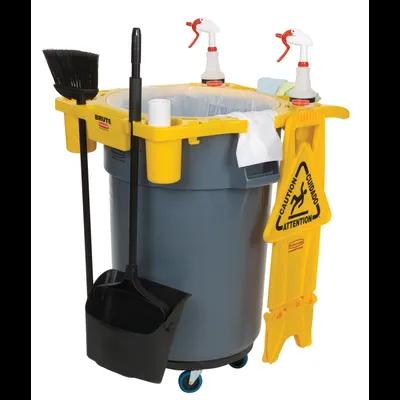 Brute® Rim Caddy 32.82X7.32X27.46 IN Yellow Resin 44 Gallon Standard 4 Compartment 1/Each