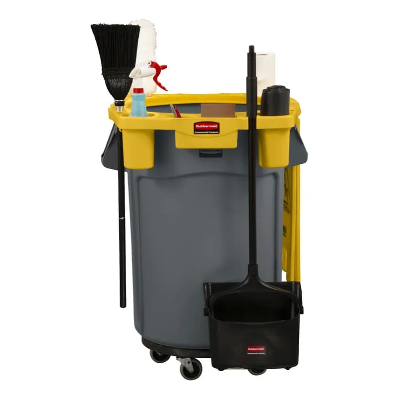 Brute® Rim Caddy 32.82X7.32X27.46 IN Yellow Resin 44 Gallon Standard 4 Compartment 1/Each