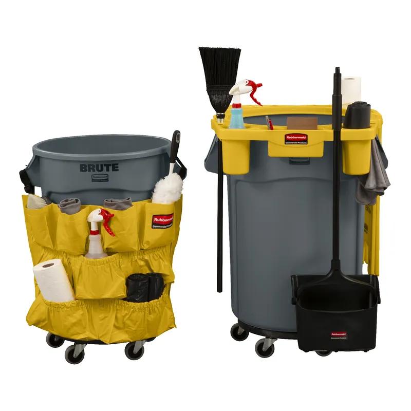 Brute® Rim Caddy 32.82X7.32X27.46 IN Yellow Resin 44 Gallon Standard 4 Compartment 1/Each