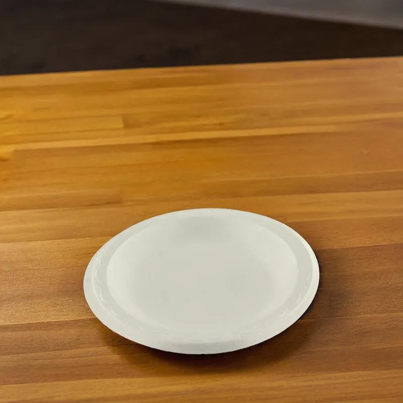 Plate 6 IN Foam White Round Laminated 1000/Case