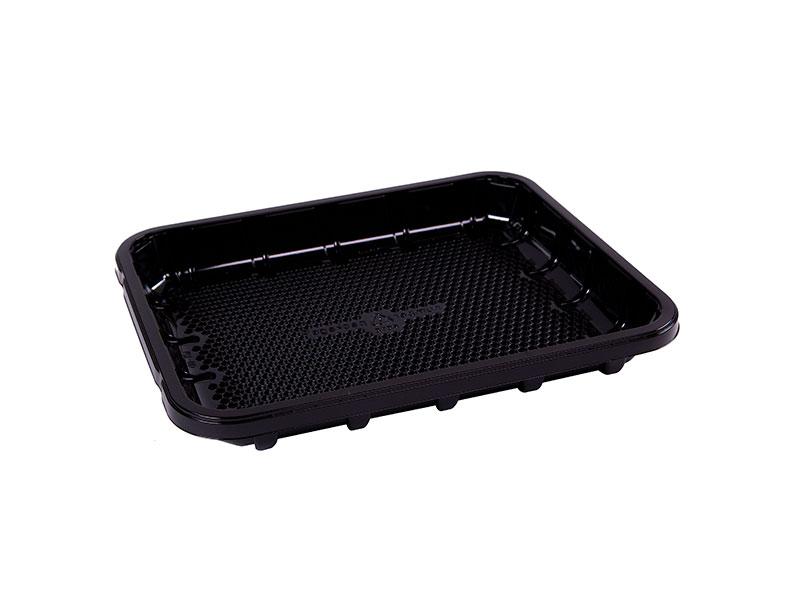 EZ-Tray 8D Meat Tray 10.25X8.25X1.25 IN APET Deep Black Rectangle Honeycomb 200/Case